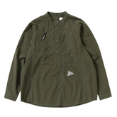Stretch Rip Band Collar Shirt - Dark Khaki