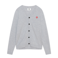 Leo Lambswool Cardigan - Grey