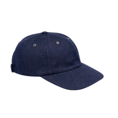 Broken Twill Cotton Linen Denim 6 Panel Cap - Indigo