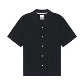 Carsten Relaxed Dobby Check Shirt - Dark Navy