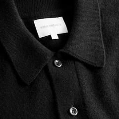 Norse Standard Merino Lambswool Polo - Black