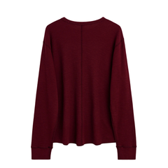Waffle Tee LS - Burgundy