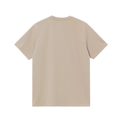 S/S Script Embroidery T-Shirt - Fleur del Sel/White