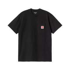 S/S Pocket Heart T-Shirt - Black/Red