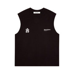 Dual Logo Sleeveless T-Shirt - Black