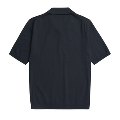 Leif Cotton Linen Polo - Dark Navy