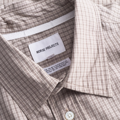 Ole Oversize Poplin Check Shirt - Walnut