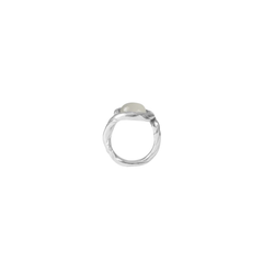 Kamma Cloud Ring - Silver/White Agate