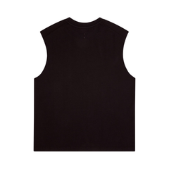 Dual Logo Sleeveless T-Shirt - Black