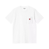 S/S Pocket Heart T-Shirt - White/Red