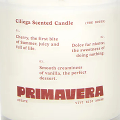 Primavera Estate Ciliegia Soy Wax Candle - 250ml