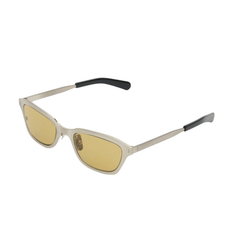 CLINT / TITANIUM - Brushed Silver Solid Black / Smoked Olive Lens