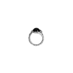 Lago Ring - Silver/Onyx Stone