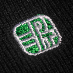 Half Sleeve Knit Logo Polo - Black