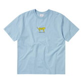 Yellow Cat Tee - Sky Blue