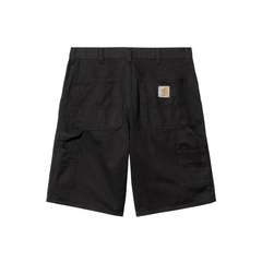 Single Knee Short - Black Garment Dyed