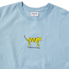 Yellow Cat Tee - Sky Blue