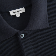 Ruben Double Face LS Polo - Dark Navy