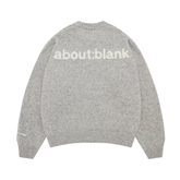 Mohair Knitted Logo Crewneck - Grey/Ecru