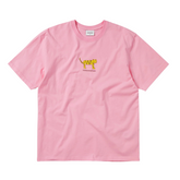 Yellow Cat Tee - Pink