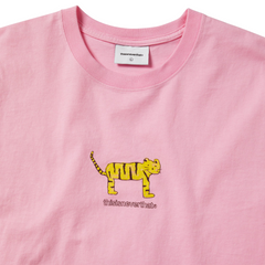 Yellow Cat Tee - Pink