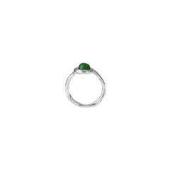 Petite Lago Jade Ring - Silver/Nephrite Jade