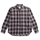 Falster Fine Cotton Flannel Check Oversize Shirt - Darkest Purple