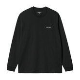L/S Script Embroidery T-Shirt - Black/White