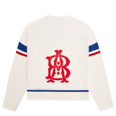 Knitted Hockey Top - Oat/Red/Blue