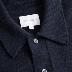 Norse Standard Merino Lambswool Polo - Dark Navy
