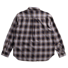 Falster Fine Cotton Flannel Check Oversize Shirt - Darkest Purple