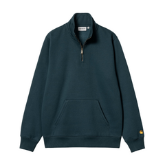 Chase Neck Zip Sweat - Duck Green/Gold
