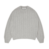 Large Rib Knit Crew - Grey