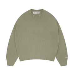 Loose Knit Rolled Crewneck - Sage