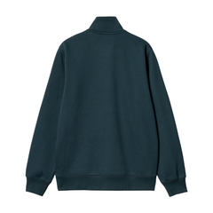 Chase Neck Zip Sweat - Duck Green/Gold