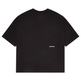 Mock Neck T-Shirt - Black/Ecru