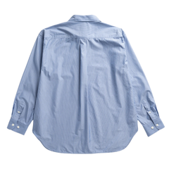 Espevik Fine Cotton Poplin Oversize Shirt - Cerulean