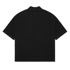 Pique Knitted Polo - Black/Ecru