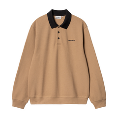 L/S Vance Rugby Shirt - Peanut/Black