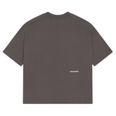 Mock Neck T-shirt - Charcoal/Ecru