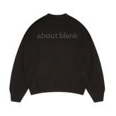 Loose Knit Rolled Crewneck - Black