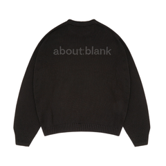 Loose Knit Rolled Crewneck - Black