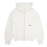 Box Zip Hoodie - Grey Marl/Black