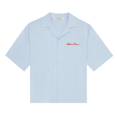 Script Short Sleeve Shirt - Blue/White