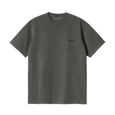 S/S Duster Script T-Shirt - Black Garment Dyed