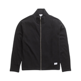 Teno Cotton Hemp Military Rib Zip Cardigan - Black