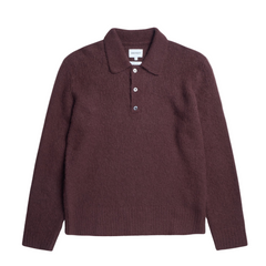 Rasmus Relaxed Brushed Polo - Mahogany