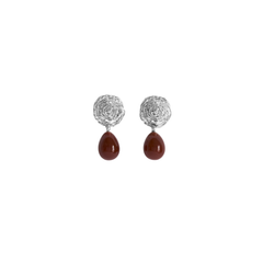 Breton Carnelian Earring - Silver/Carnelinan