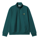 Half Zip American Script Sweat - Malachite
