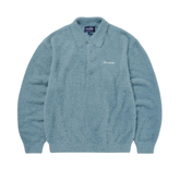 SCT-Logo Shaggy Knit Polo - Light Blue
